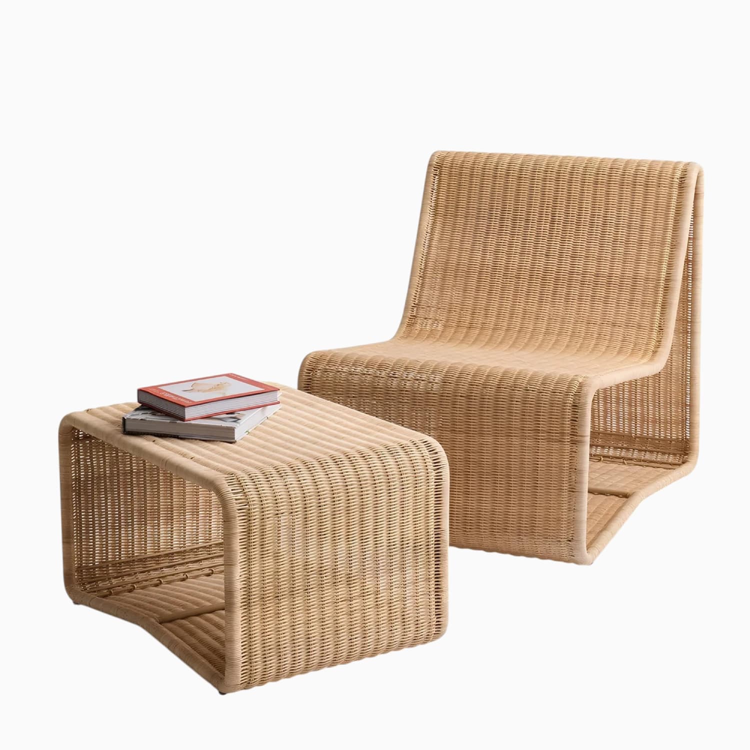 Heirloom Wicker Lounge Chair &amp; Ottoman