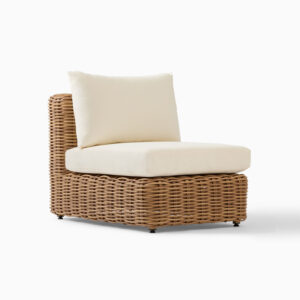 Balinese Wicker Lounge Armless Chair