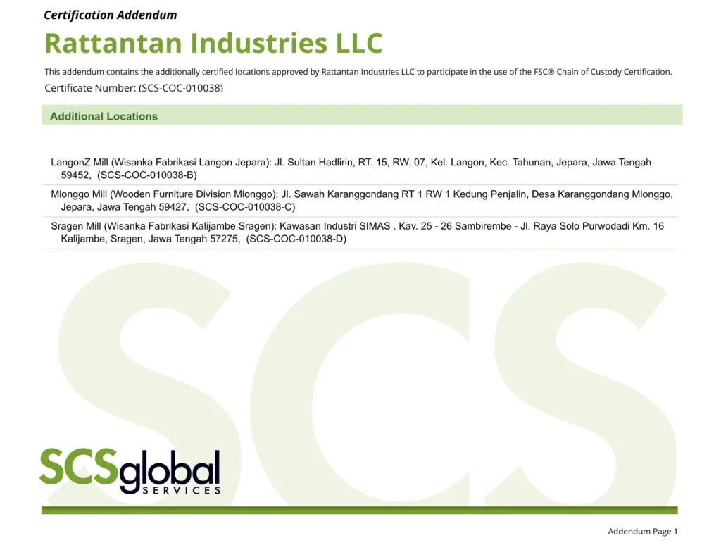 COC Certificate Rattantan Industries LLC 2